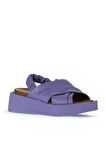 Bueno Shoes Lila Deri Kadın Dolgu Topuklu Sandalet 01wy5901