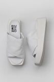 Bueno Shoes Beyaz Deri Kadın Dolgu Topuklu Terlik 01wy5906