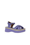 Bueno Shoes Lila Deri Kadın Dolgu Topuklu Sandalet 01wy8204