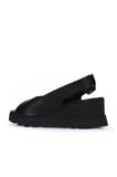 Bueno Shoes Siyah Deri Kadın Dolgu Topuklu Sandalet 01wy8600