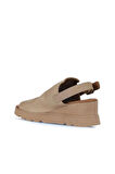Bueno Shoes Vizon Deri Kadın Dolgu Topuklu Sandalet 01wy8603