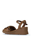 Bueno Shoes Taba Taba Deri Kadın Dolgu Topuklu Sandalet 01wy8609