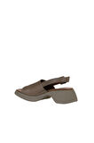 Bueno Shoes Gri Deri Kadın Dolgu Topuklu Sandalet 01wy9301