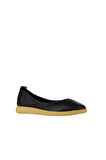 Bueno Shoes Siyah Sarı Deri Kadın Düz Babet 01wy1504