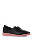 Bueno Shoes Siyah Pembe Deri Kadın Düz Ayakkabı 01wy1509