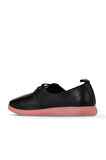 Bueno Shoes Siyah Pembe Deri Kadın Düz Ayakkabı 01wy1509