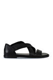 Bueno Shoes Siyah Deri Kadın Sandalet 01wy2002