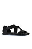 Bueno Shoes Siyah Deri Kadın Sandalet 01wy2002