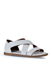 Bueno Shoes Beyaz Deri Kadın Sandalet 01wy2002