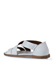 Bueno Shoes Beyaz Deri Kadın Sandalet 01wy2002