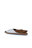 Bueno Shoes Beyaz Kahve Deri Kadın Düz Sandalet 01wy2015