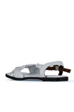 Bueno Shoes Beyaz Deri Kadın Düz Sandalet 01wy2024