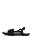 Bueno Shoes Siyah Deri Kadın Düz Sandalet 01wy2024