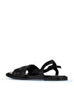 Bueno Shoes Siyah Deri Kadın Düz Sandalet 01wy2024