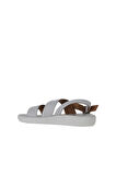 Bueno Shoes Beyaz Kırık Deri Kadın Düz Sandalet 01wy2300