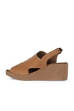 Bueno Shoes Taba Taba Deri Kadın Dolgu Topuklu Sandalet 01wy2407