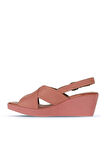 Bueno Shoes Pembe Deri Kadın Dolgu Topuklu Sandalet 01wy2411