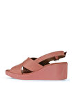 Bueno Shoes Pembe Deri Kadın Dolgu Topuklu Sandalet 01wy2411