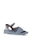 Bueno Shoes Mavi Deri Kadın Düz Sandalet 01wy2901