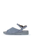 Bueno Shoes Mavi Deri Kadın Düz Sandalet 01wy2901