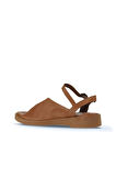 Bueno Shoes Taba Koyu Deri Kadın Düz Sandalet 01wy2901