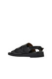 Bueno Shoes Siyah Deri Kadın Düz Sandalet 01wy2917