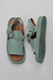 Bueno Shoes Yeşil Açık Deri Kadın Düz Sandalet 01wy9103