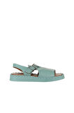 Bueno Shoes Yeşil Açık Deri Kadın Düz Sandalet 01wy9103