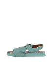 Bueno Shoes Yeşil Açık Deri Kadın Düz Sandalet 01wy9103