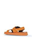 Bueno Shoes Turuncu Deri Kadın Düz Sandalet 01wy9104