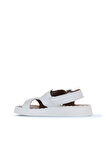 Bueno Shoes Beyaz Deri Kadın Düz Sandalet 01wy9104