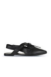 Bueno Shoes Siyah Deri Kadın Düz Sandalet 01wy1803