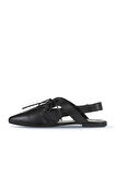 Bueno Shoes Siyah Deri Kadın Düz Sandalet 01wy1803