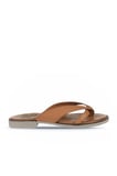 Bueno Shoes Taba Koyu Deri Kadın Düz Terlik 01wy2507