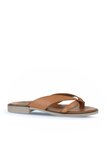 Bueno Shoes Taba Koyu Deri Kadın Düz Terlik 01wy2507