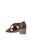 Bueno Shoes Kahverengi Deri Kadın Topuklu Sandalet 01wy4901