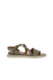 Bueno Shoes Yeşil Deri Kadın Düz Sandalet 01wy5404