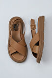 Bueno Shoes Taba Taba Deri Kadın Sandalet 01wy9403