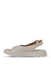 Bueno Shoes Krem Deri Kadın Sandalet 01wy9404