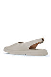 Bueno Shoes Krem Deri Kadın Sandalet 01wy9404