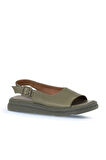 Bueno Shoes Haki Deri Kadın Sandalet 01wy9404