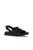 Bueno Shoes Siyah Deri Kadın Sandalet 01wy9407