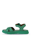 Bueno Shoes Yeşil Koyu Deri Kadın Sandalet 01wy9409