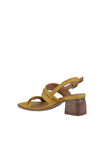 Bueno Shoes Sarı Deri Kadın Topuklu Sandalet 01ws1400