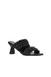 Bueno Shoes Siyah Deri Kadın Topuklu Terlik 01wy6804