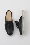 Bueno Shoes Siyah Flotter Deri Kadın Düz Terlik 05wt103