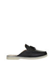 Bueno Shoes Siyah Flotter Deri Kadın Düz Terlik 05wt103