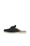 Bueno Shoes Siyah Flotter Deri Kadın Düz Terlik 05wt103