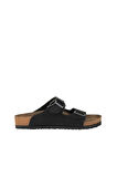 Bueno Shoes Siyah Nubuk Deri Kadın Düz Terlik 05wt100