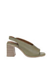 Bueno Shoes Yeşil Deri Kadın Topuklu Sandalet 01wy3706
